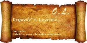 Orgován Levente névjegykártya