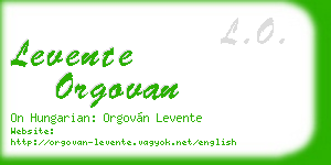 levente orgovan business card