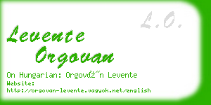 levente orgovan business card